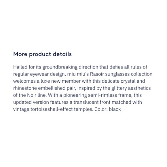 NWOT Miu Miu Rasoir Rhinestone Cat Eye Sunglasses - Picture 6 of 14